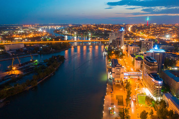 Evening river Don in Rostov-on-Don