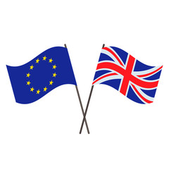 Fototapeta premium flags of Britain and the EU. Brexitis concept. flat vector illustration isolated