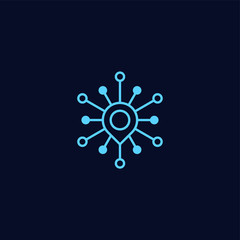 logo Technology abstract dot connection cross vector logo 