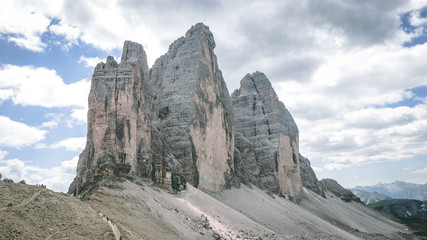 Obraz premium The beautiful rocky cliffs of Tre Cime di Laverado