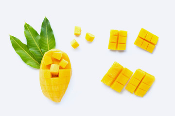 Tropical fruit, Mango  on white background.
