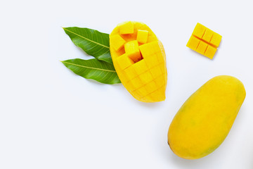 Tropical fruit, Mango  on white background.