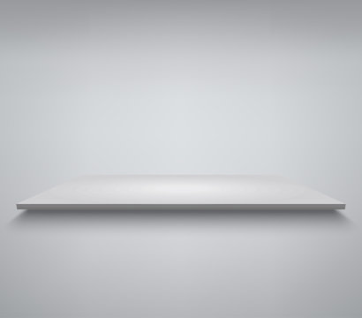 White shelve. Product presentation podium, white stage, Empty white pedestal, blank template mockup. vector © ambassador806