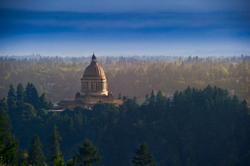 Gold domed capital building in Olympia, Washington, USA