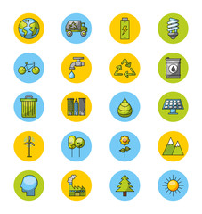 bundle of eco friendly set icons