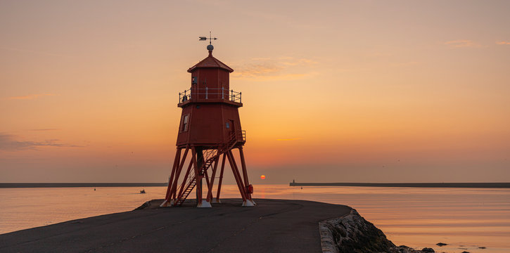 Sunset over south shields coastline north east england