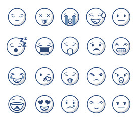 emoticon faces gestures bundle icons