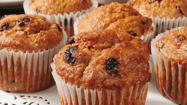 Healthy bran muffins with raisins