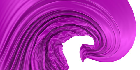 Abstract background of colored wavy silk or satin.