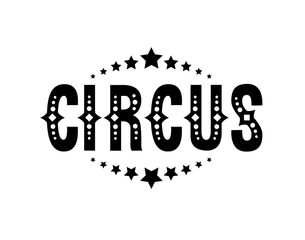 Black circus banner sign.