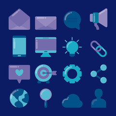 set icons of social media