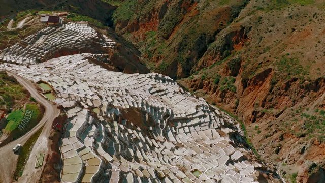 Slow flight above Maras Salt mines