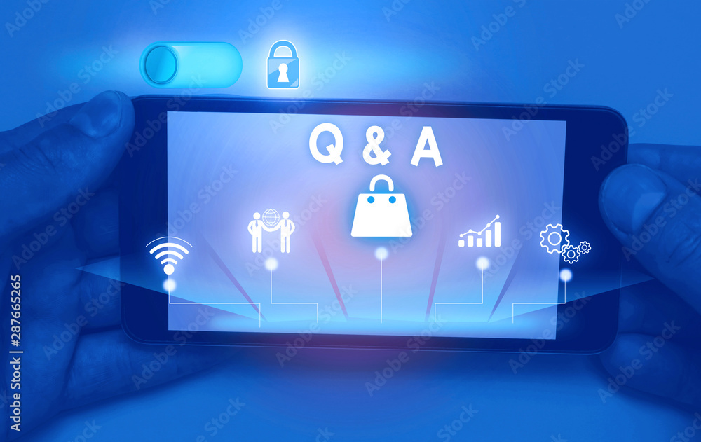 Poster word writing text q and a question. business photo showcasing in which demonstrating asks questions 