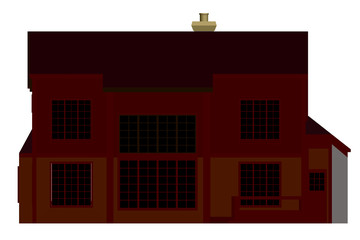 Two-storey cottage in a modern style. Side view. Flat style. Vector illustration.