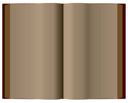 Vector illustration of an open book with blank pages. View from above. Template with a book. 3D. Vector illustration.