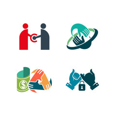 Commitment Teamwork Together Business Logo Illustration Vector