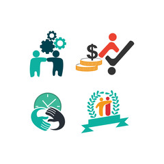 Commitment Teamwork Together Business Logo Illustration Vector