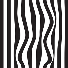 Striped abstract background. black and white zebra print. seamless illustration