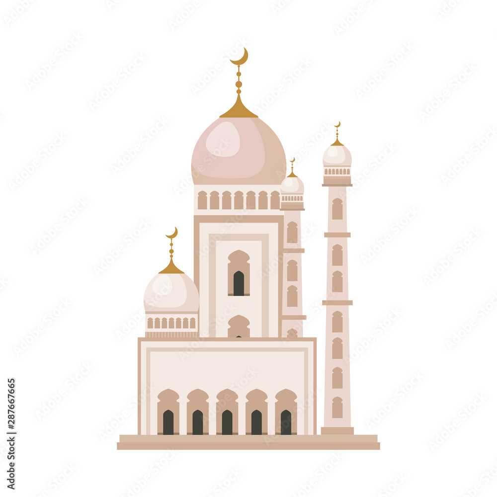 Poster taj mahal mosque building icon