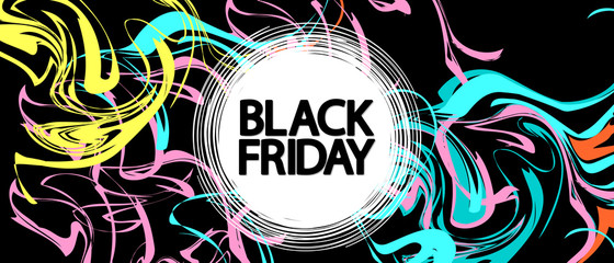 Black Friday, sale poster design template, vector illustration