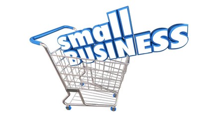 Small Business Shopping Cart Buy from Local Stores 3d Animation