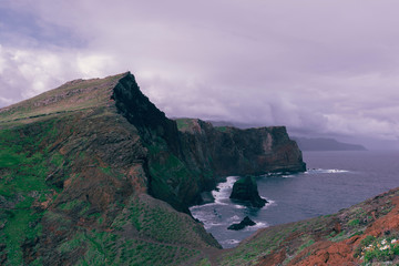 Fototapeta na wymiar Panorama of the Dramatic Coast of Madeira