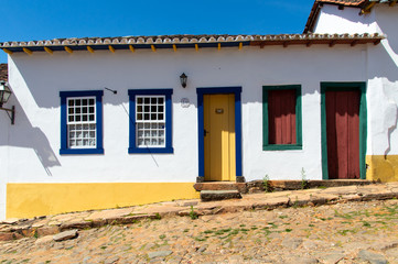 Fototapeta na wymiar a small house of historical city Tiradentes in Minas Gerais with 