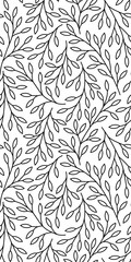 Elegant floral seamless pattern with tree branches. Vector organic background.