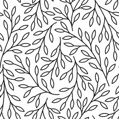 Elegant floral seamless pattern with tree branches. Vector organic background.