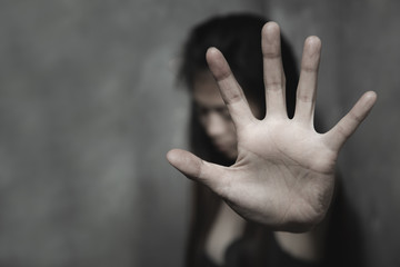  The concept of stopping violence against women andand human trafficking,  Stop sexual harassment...