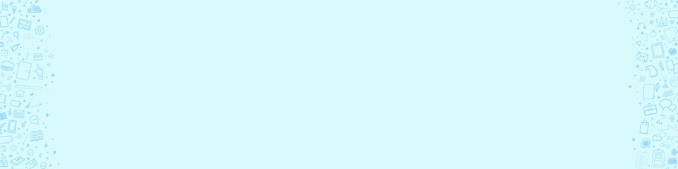 Abstract pattern with school supplies. Back to school. Set of different signs and symbols. Hand drawn elements. Illustration for banners, flyers or posters