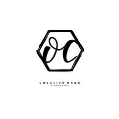 O C OC Initial logo template vector. Letter logo concept with background template.