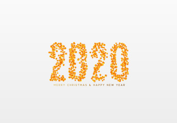 Happy New Year 2020 berries realistic