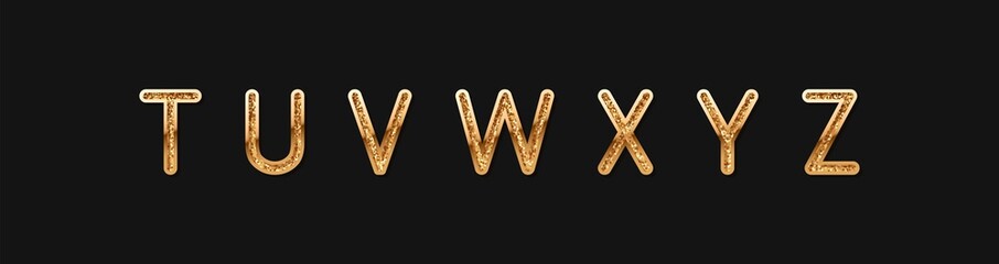 Golden elegant letter T