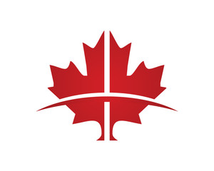 Maple leaf swoosh 2 logo icon