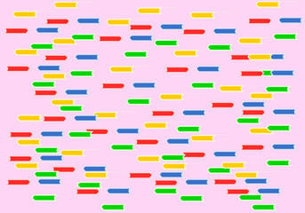 abstract multi colors little books on pink background