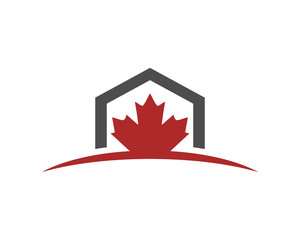 Maple leaf home logo icon