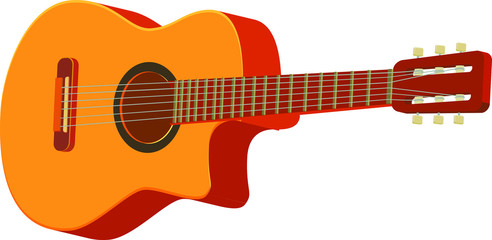 Plakat Vector of classical guitar on white background
