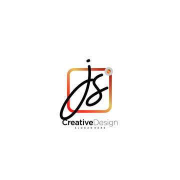 JS Signature letter Logo Template Vector
