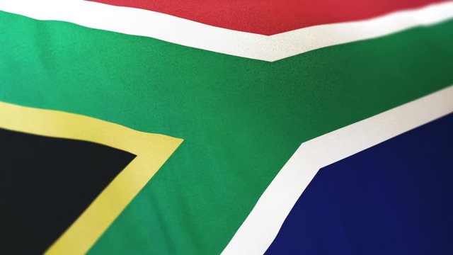 South Africa national flag seamlessly waving on realistic satin texture 29.97FPS