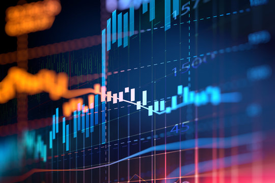 financial graph on technology abstract background