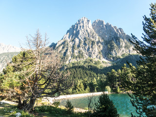 Pond of Sant Maurici, in the Aiguestortes and Sant Maurici National Park, Lleida, Catalonia, Spain