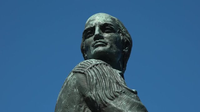 General George Rogers Clark statue close up pan