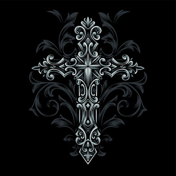 cross gothic syle vector ornament