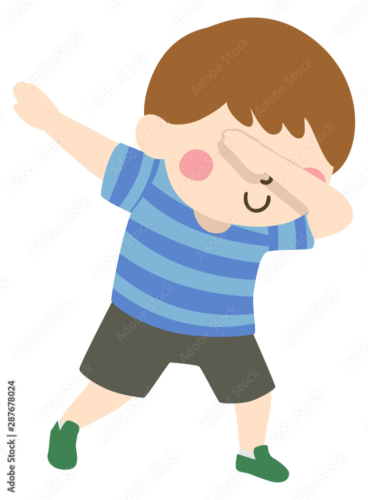 Canvas Prints kid boy pose dab illustration