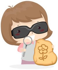 Kid Girl Activity Solar Pyrography Illustration