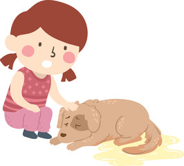 Kid Girl Pet Dog Dying Uncontrollable Bladder