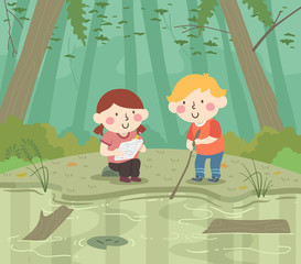 Kids Swamp Illustration