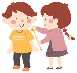 Kids Girl Measure Boy Length Illustration