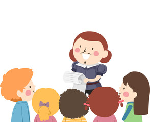 Kids Listen Poetry Illustration